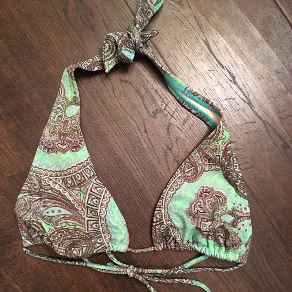 Mint Bandana Print Bikini Top!